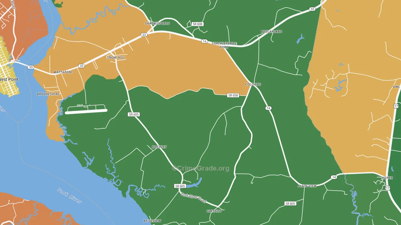 23156, VA Map of Drug-Related Crime Rates