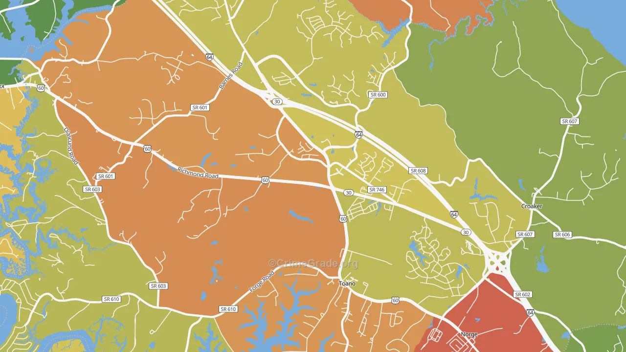 23168, VA Map of Drug-Related Crime Rates