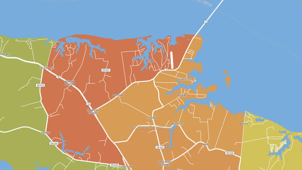 23169, VA Map of Drug-Related Crime Rates