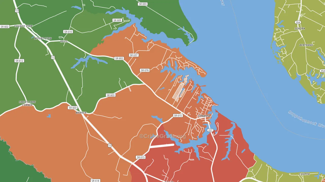23175, VA Map of Drug-Related Crime Rates