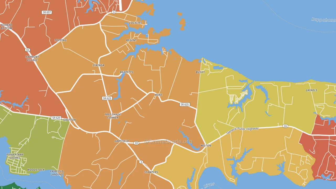 23176, VA Map of Drug-Related Crime Rates