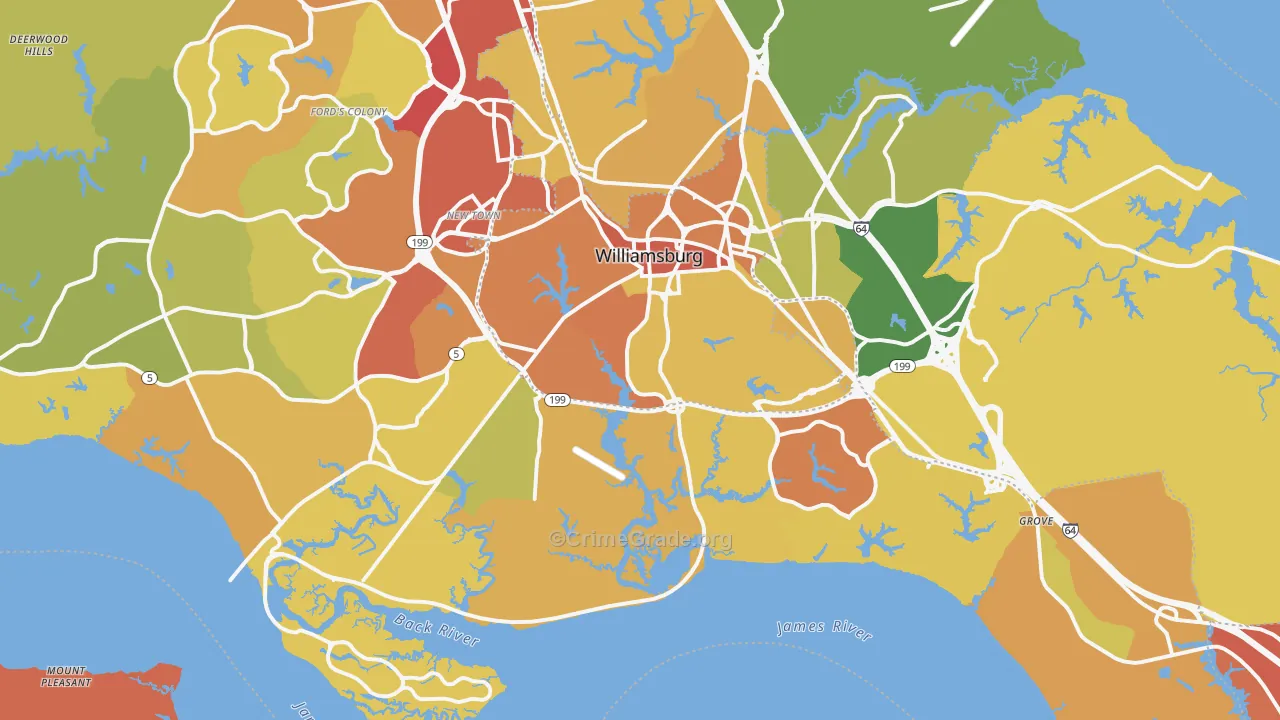 23185, VA Map of Drug-Related Crime Rates