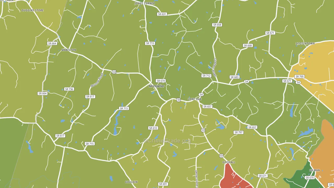 23192, VA Map of Drug-Related Crime Rates