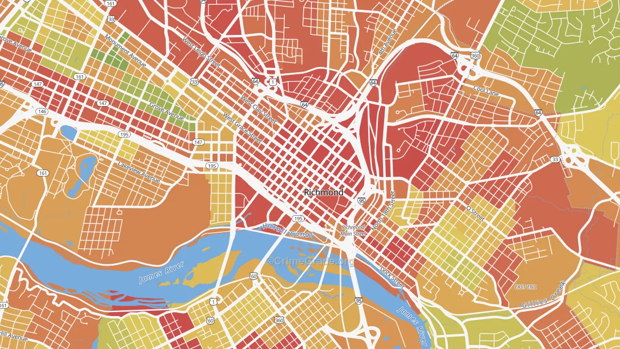 23219, VA Map of Drug-Related Crime Rates