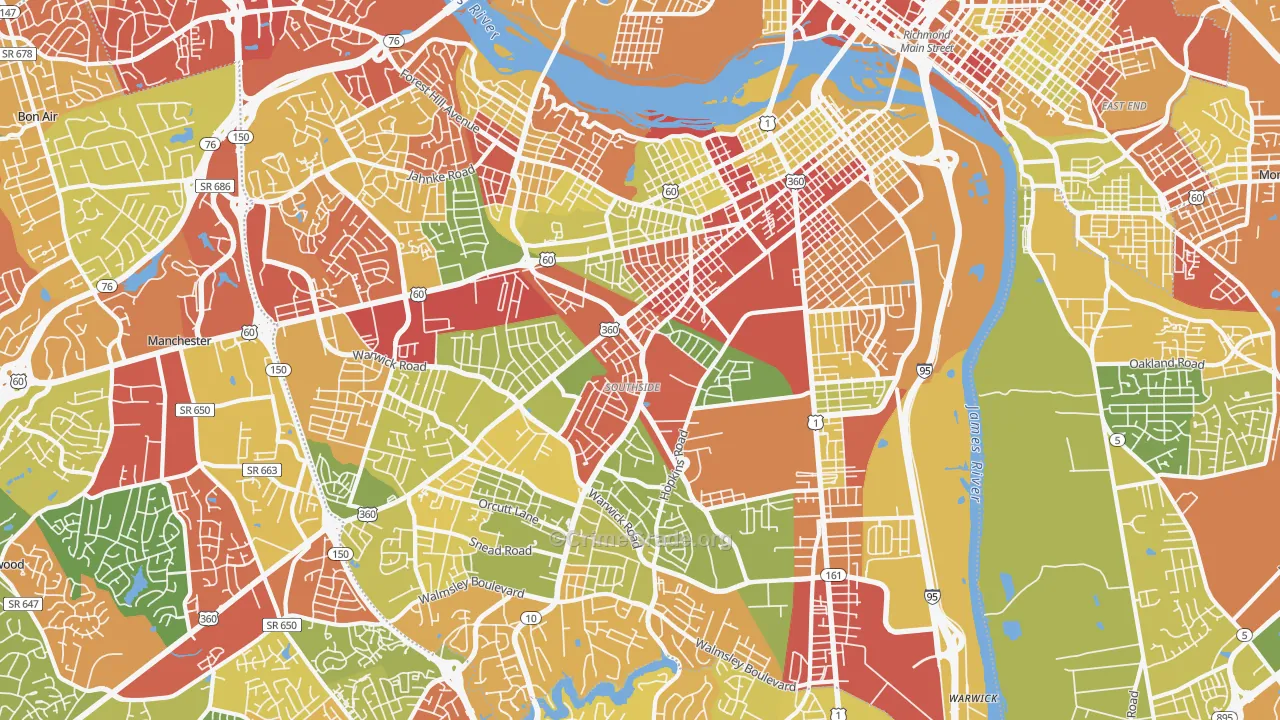 23224, VA Map of Drug-Related Crime Rates