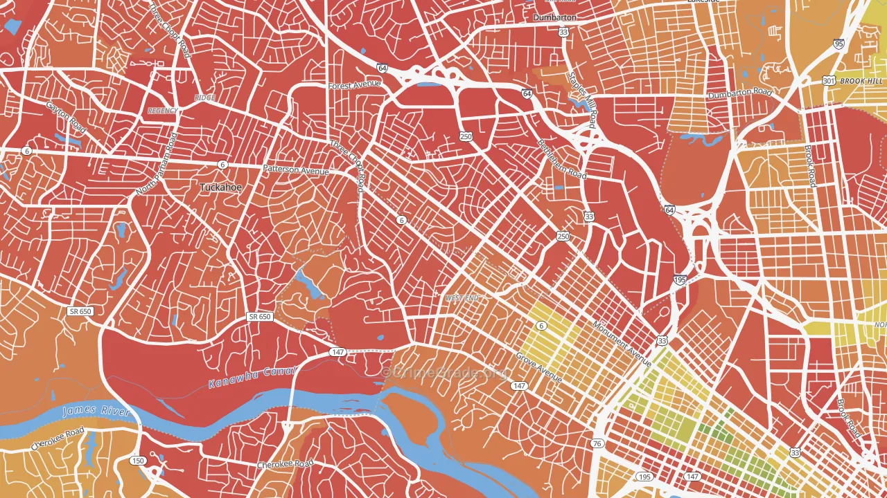 23226, VA Map of Drug-Related Crime Rates