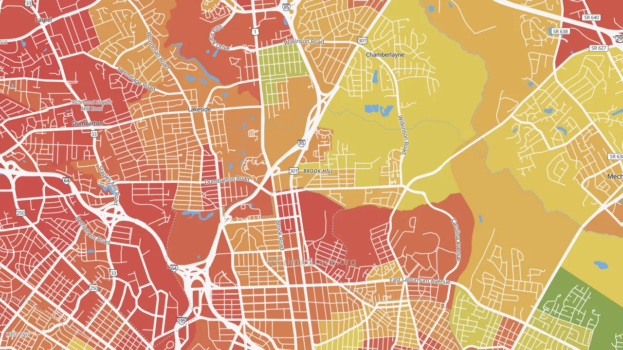 23227, VA Map of Drug-Related Crime Rates