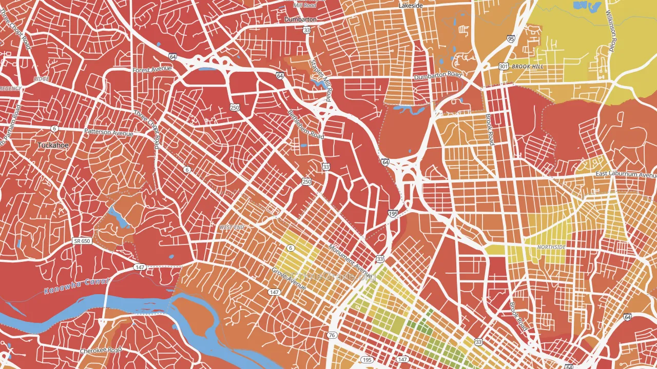 23230, VA Map of Drug-Related Crime Rates