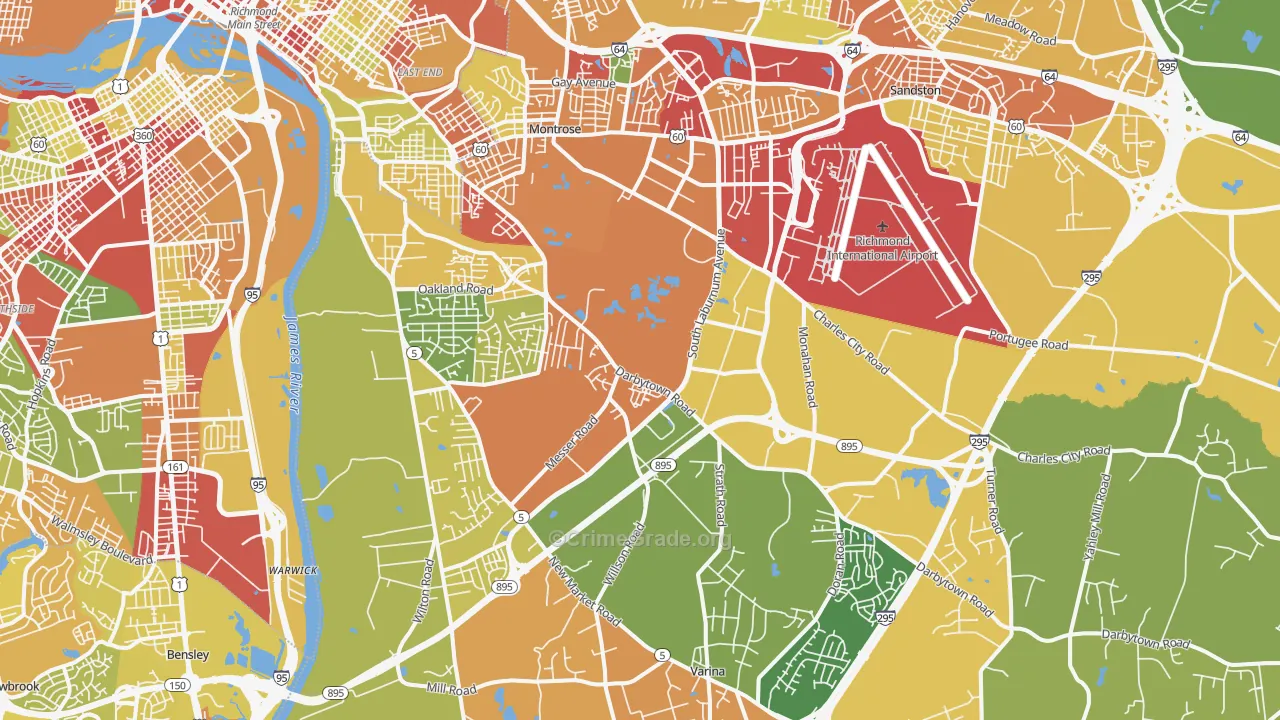 23231, VA Map of Drug-Related Crime Rates