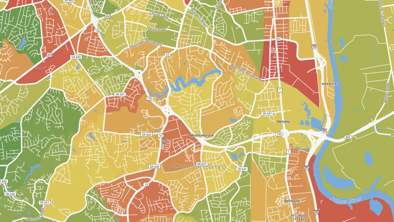 23234, VA Map of Drug-Related Crime Rates