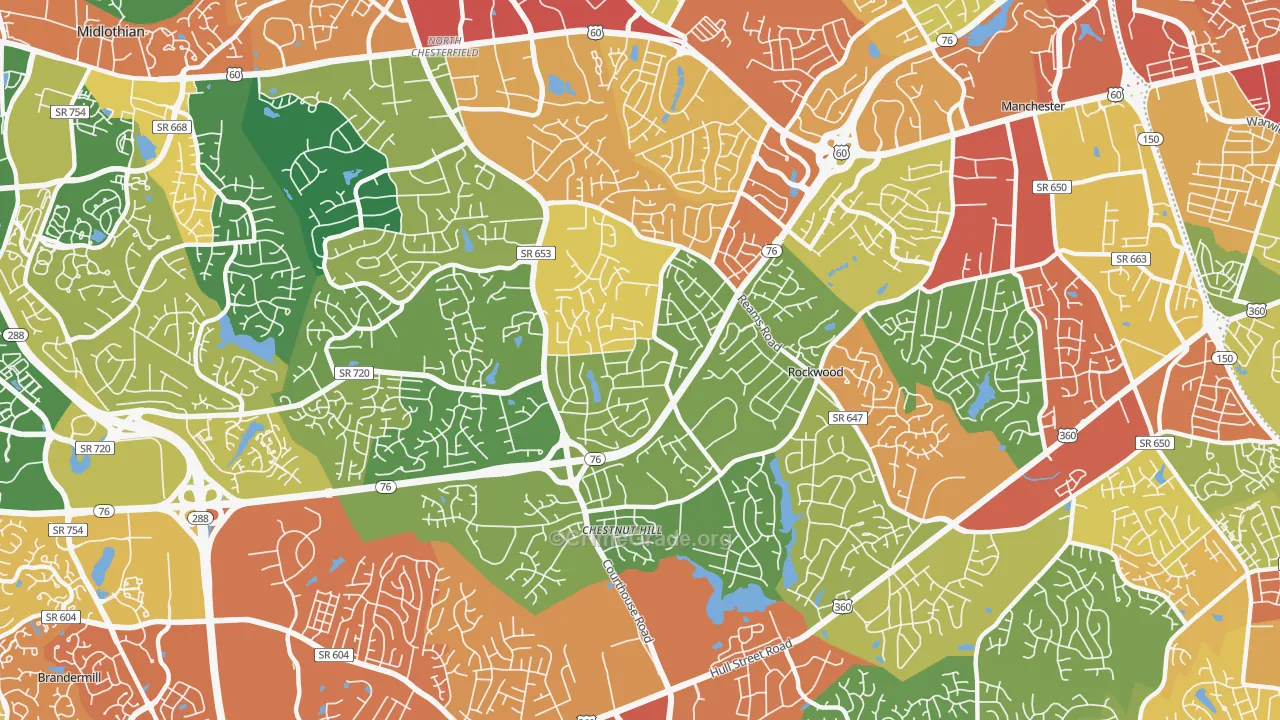 23236, VA Map of Drug-Related Crime Rates