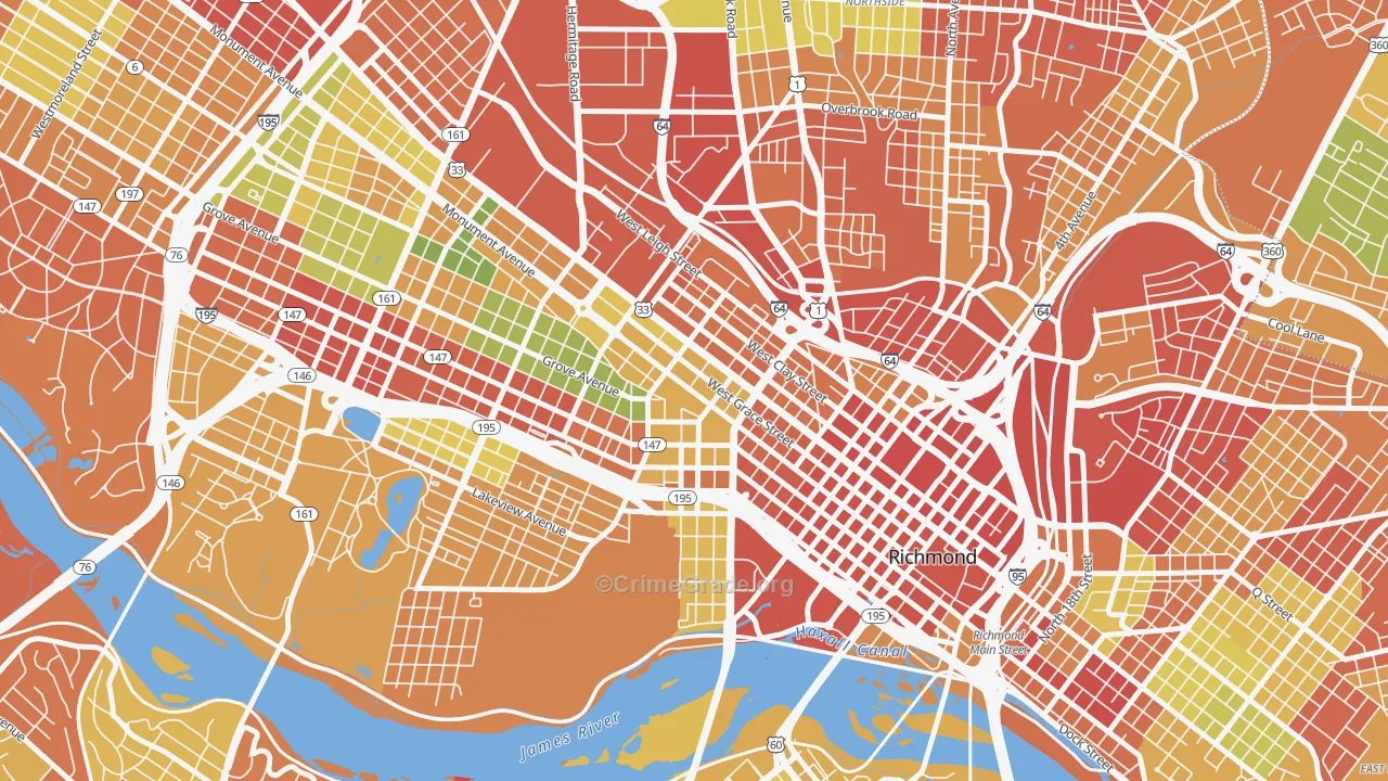 23284, VA Map of Drug-Related Crime Rates