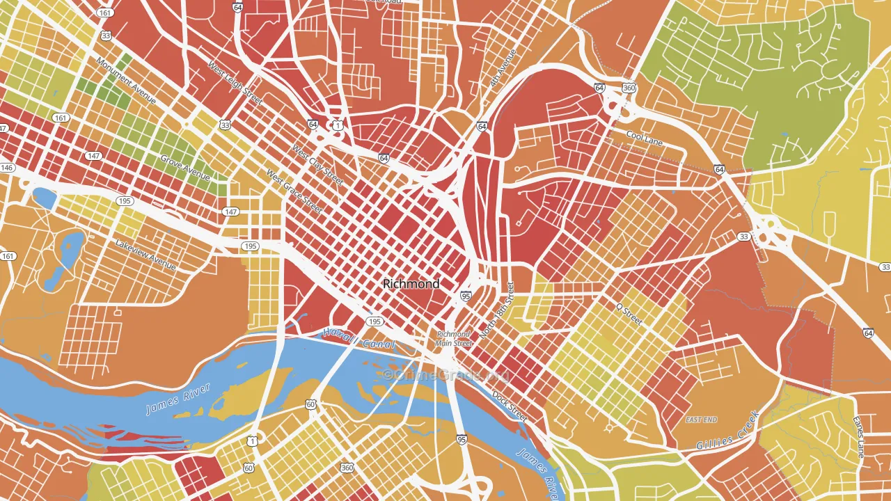 23298, VA Map of Drug-Related Crime Rates