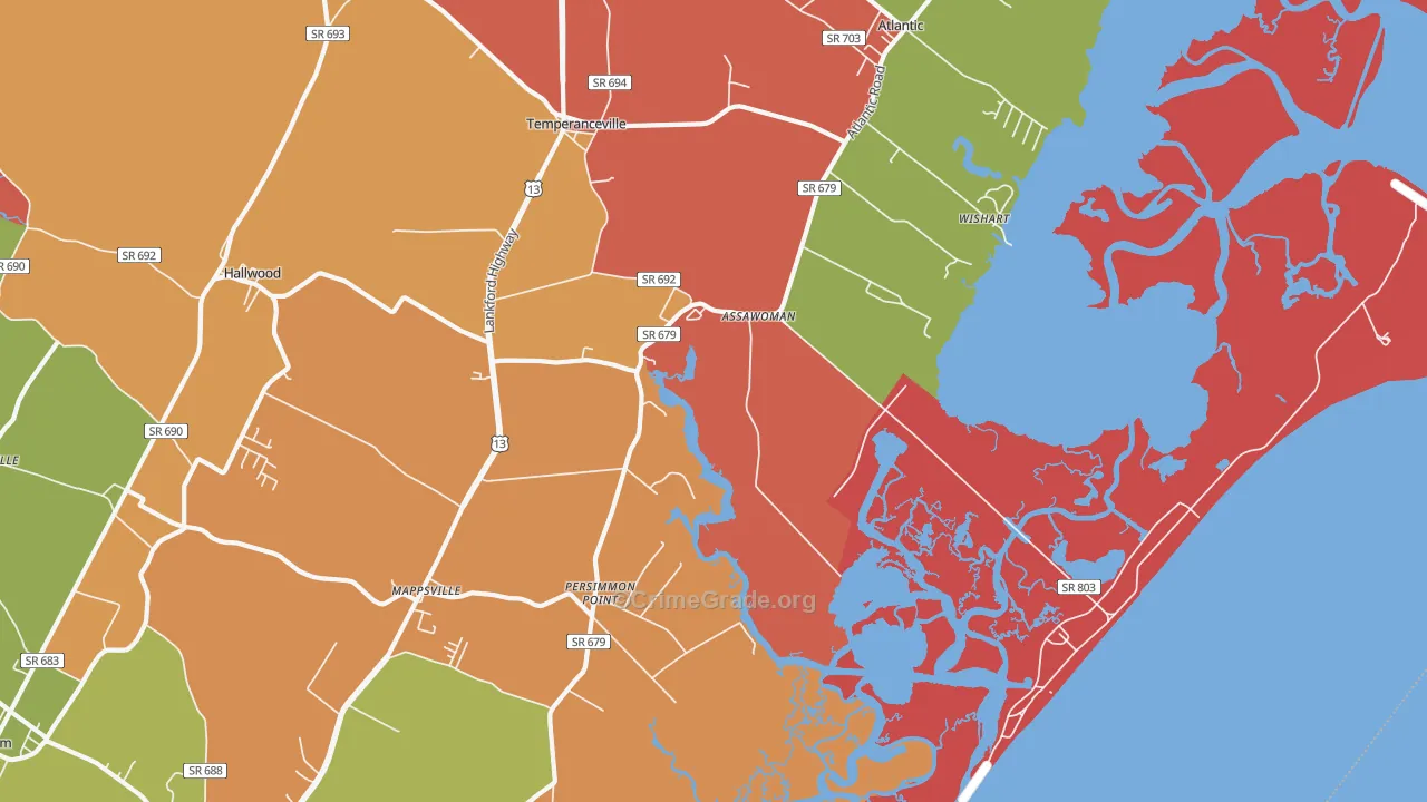 23302, VA Map of Drug-Related Crime Rates