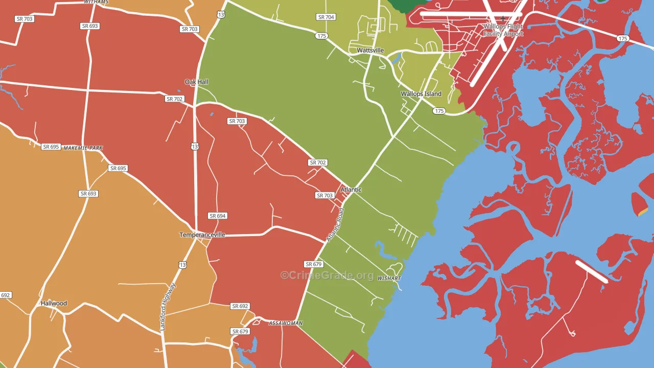 23303, VA Map of Drug-Related Crime Rates