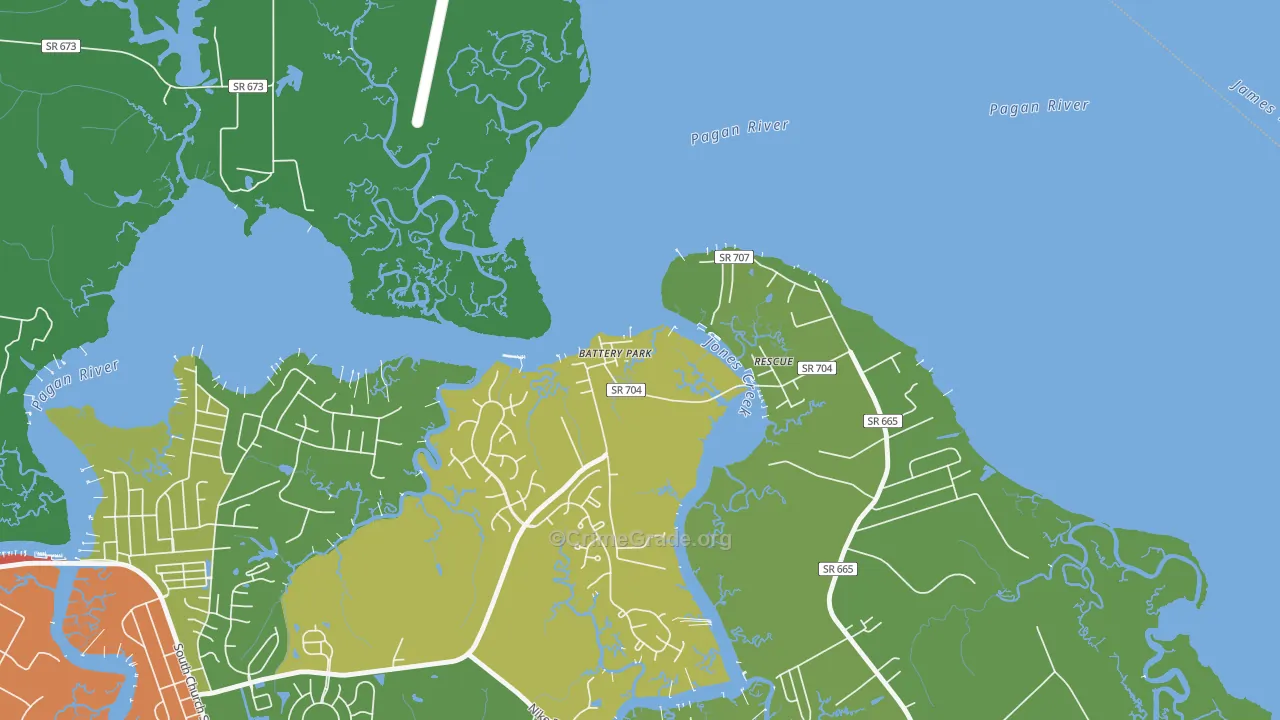 23304, VA Map of Drug-Related Crime Rates