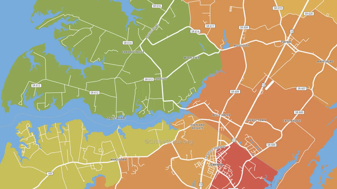 23306, VA Map of Drug-Related Crime Rates