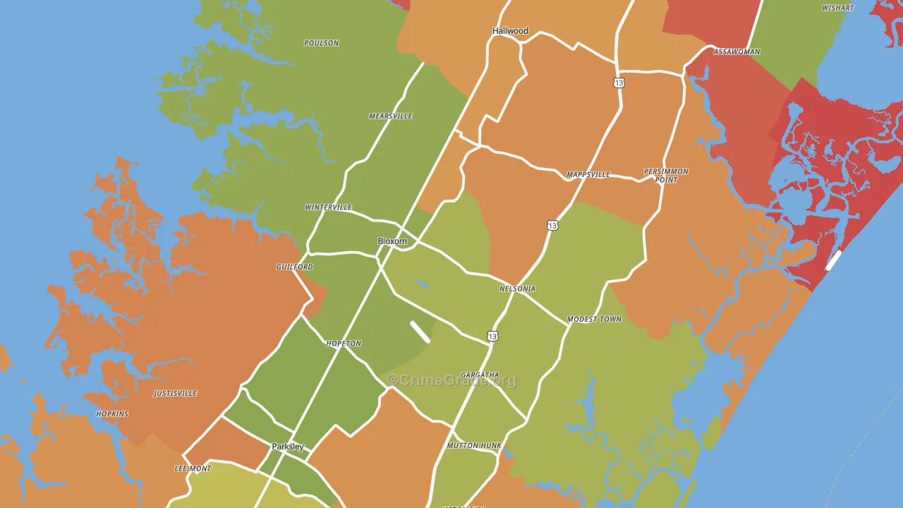 23308, VA Map of Drug-Related Crime Rates