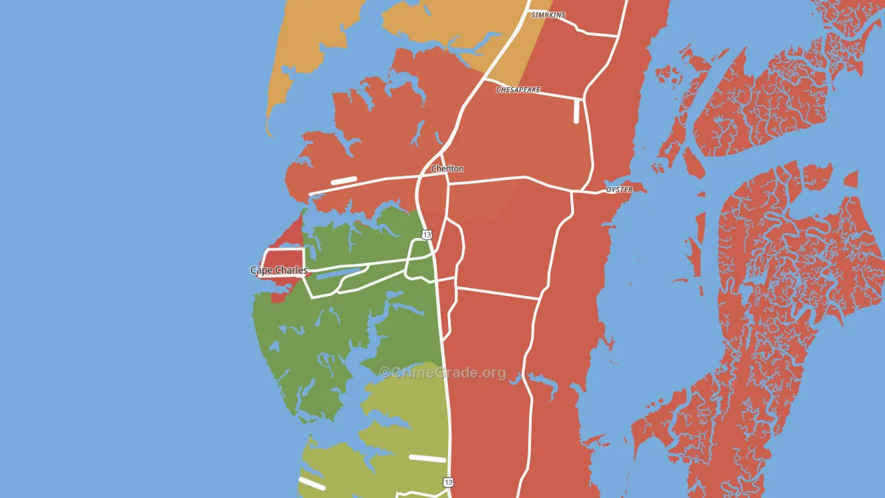 23310, VA Map of Drug-Related Crime Rates
