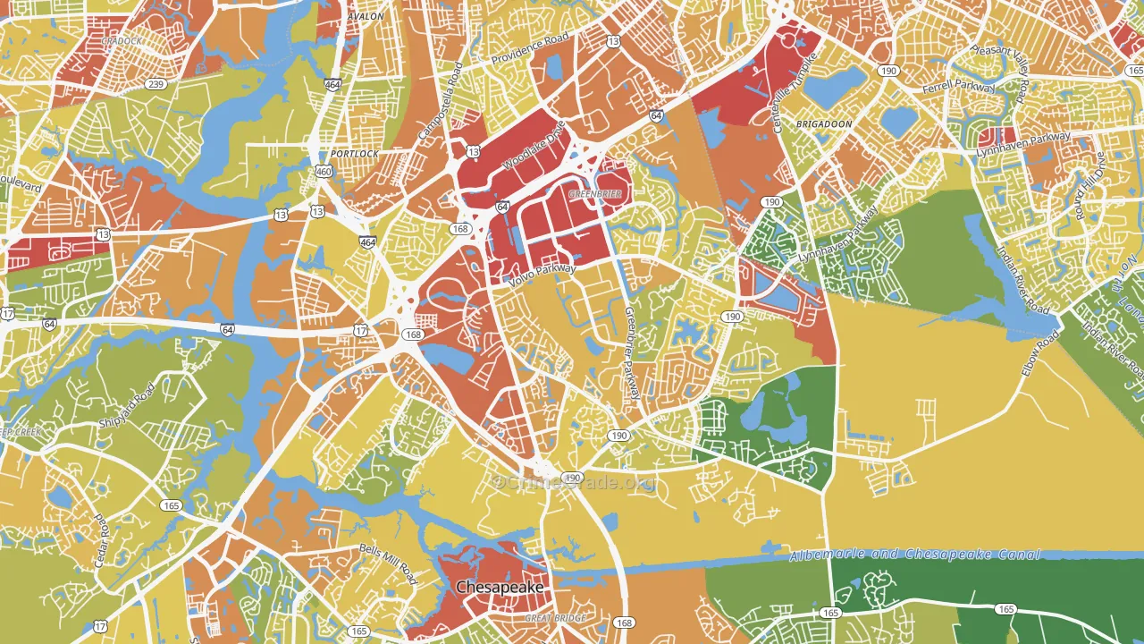 23320, VA Map of Drug-Related Crime Rates