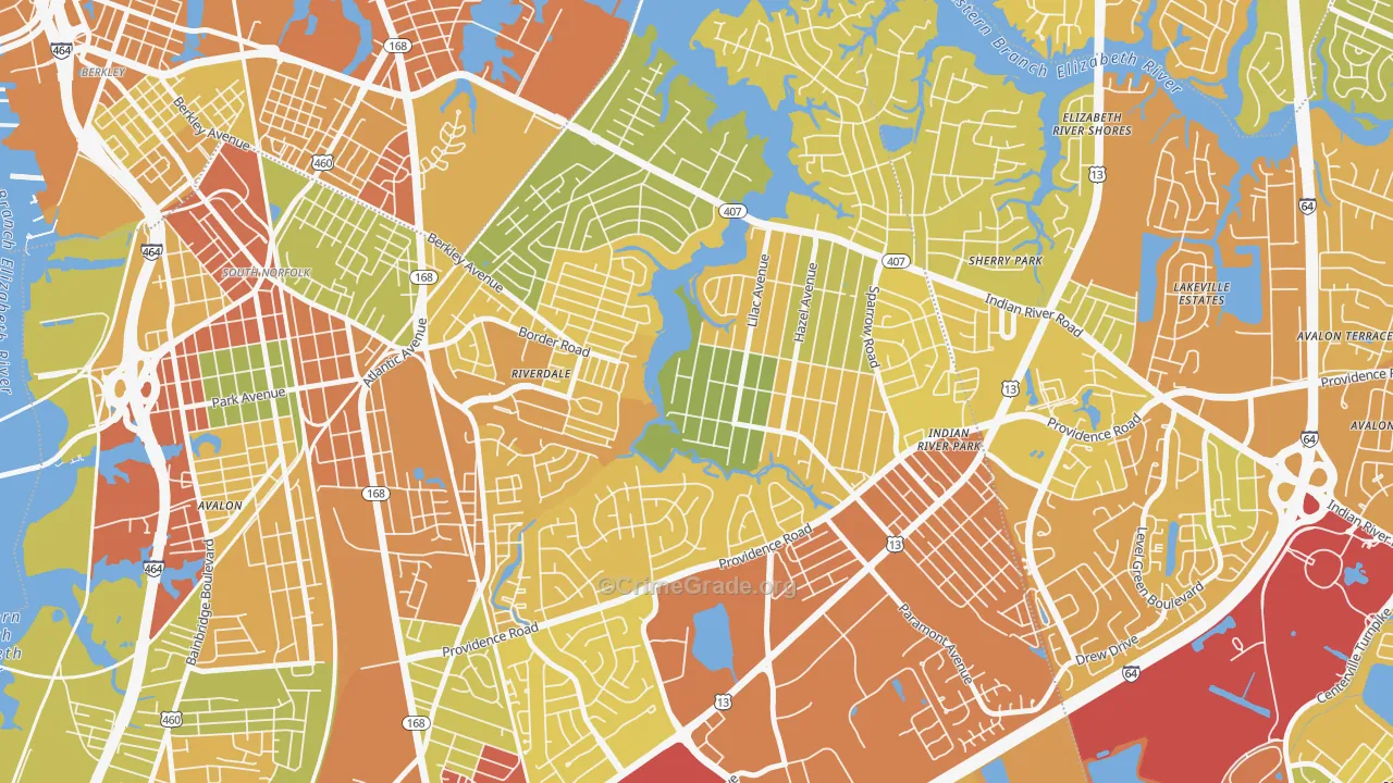 23325, VA Map of Drug-Related Crime Rates