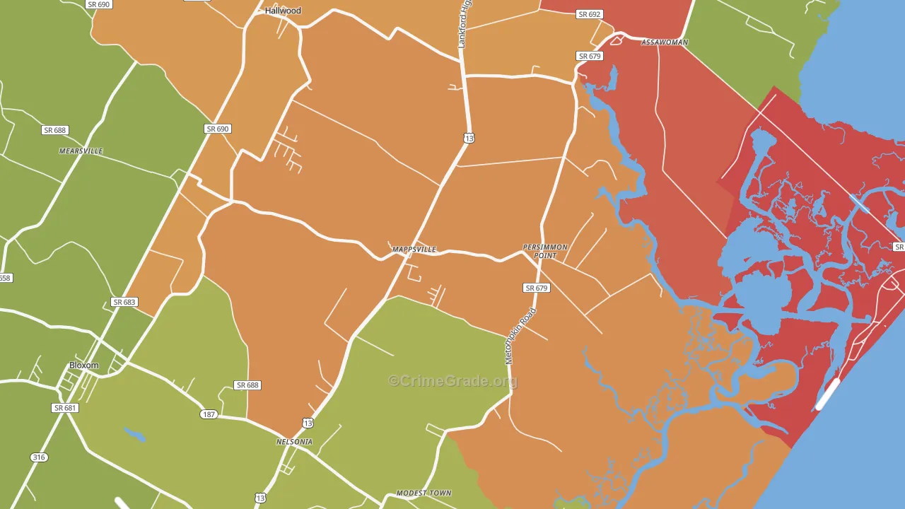 23407, VA Map of Drug-Related Crime Rates