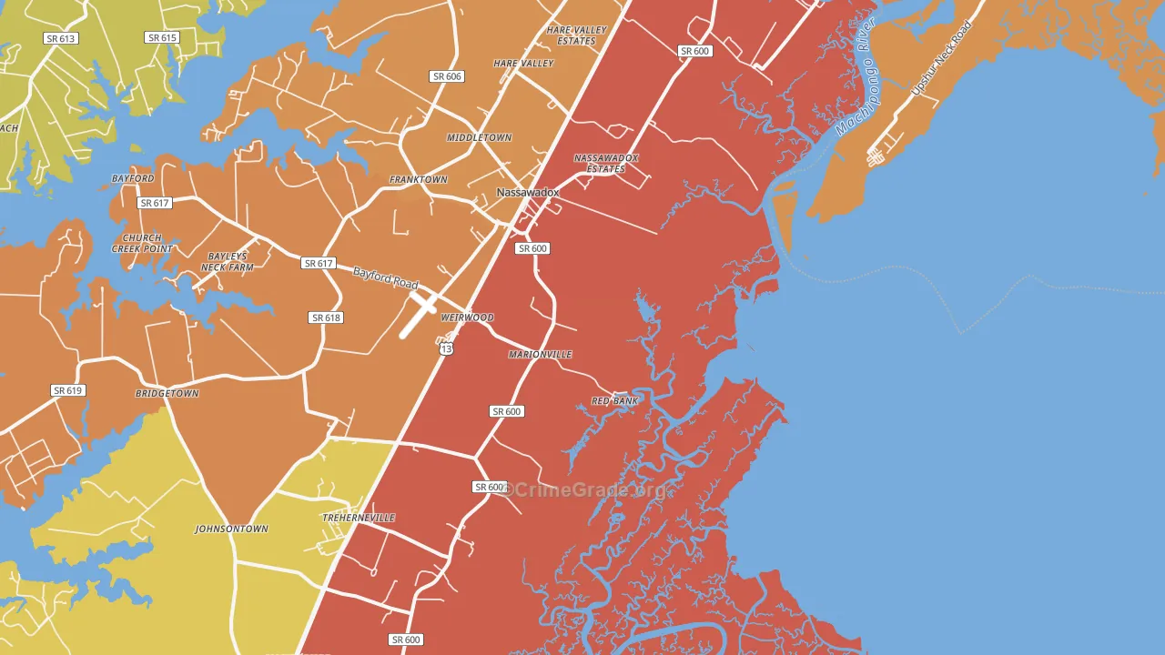 23408, VA Map of Drug-Related Crime Rates
