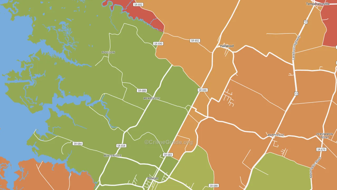 23409, VA Map of Drug-Related Crime Rates