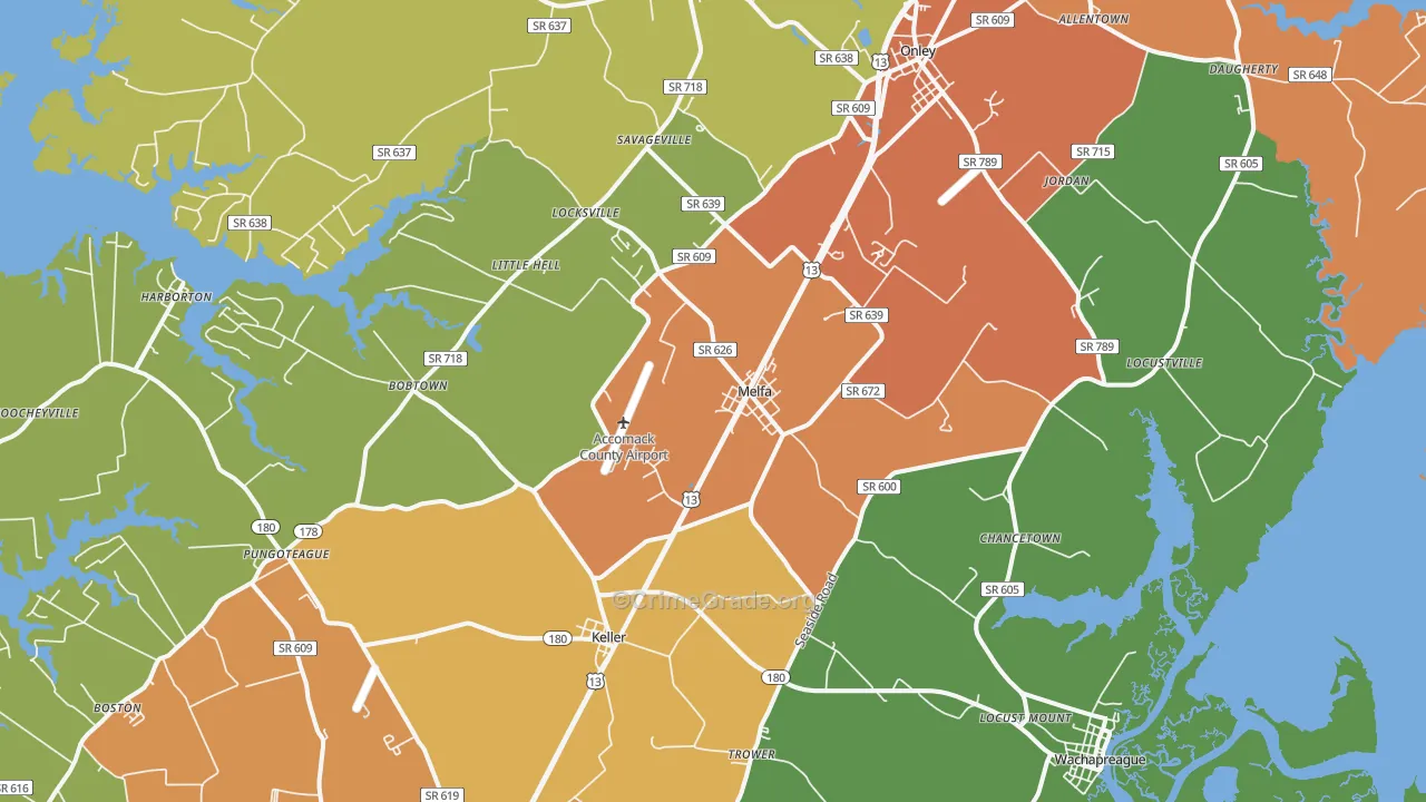 23410, VA Map of Drug-Related Crime Rates