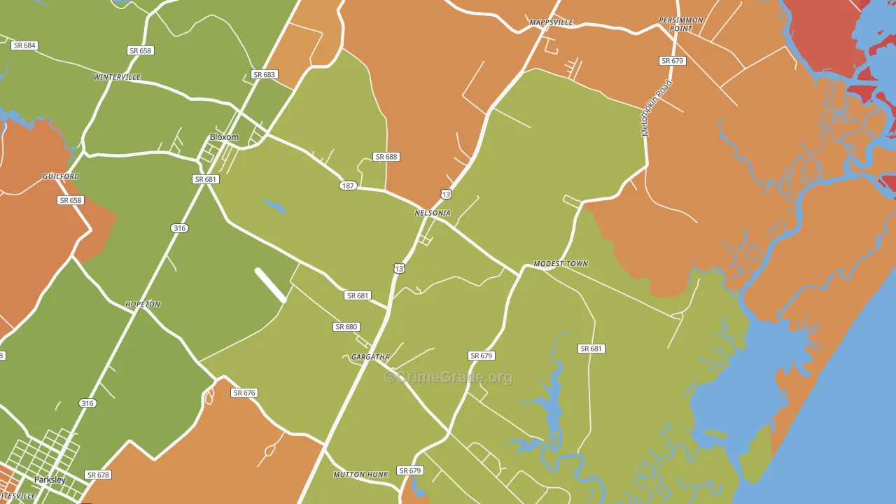 23414, VA Map of Drug-Related Crime Rates