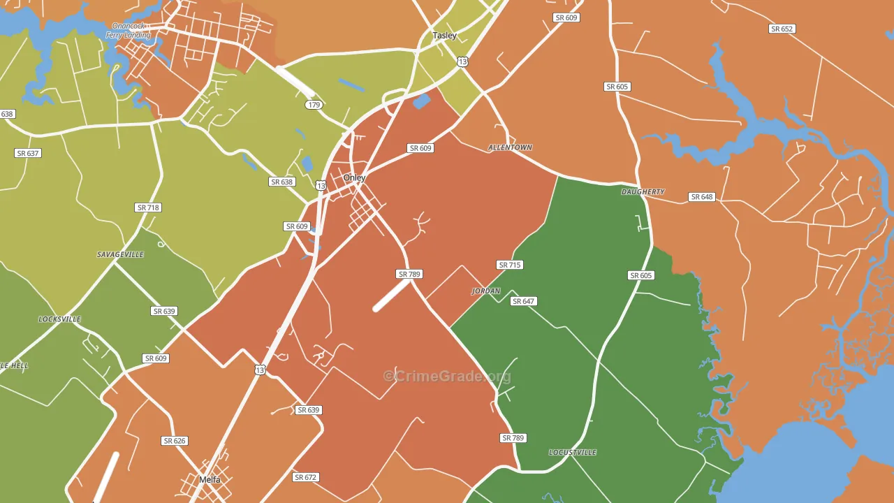 23418, VA Map of Drug-Related Crime Rates