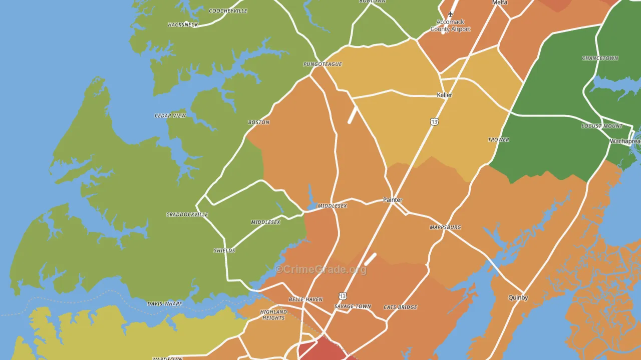 23420, VA Map of Drug-Related Crime Rates