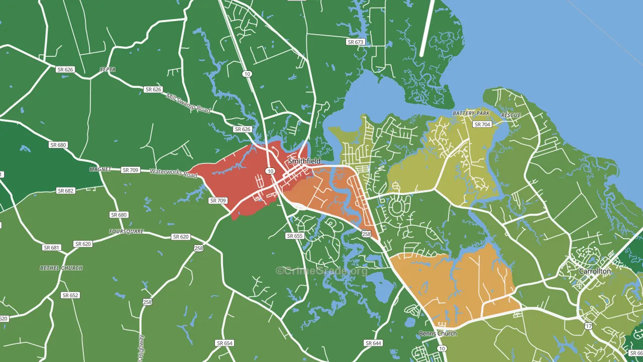 23430, VA Map of Drug-Related Crime Rates