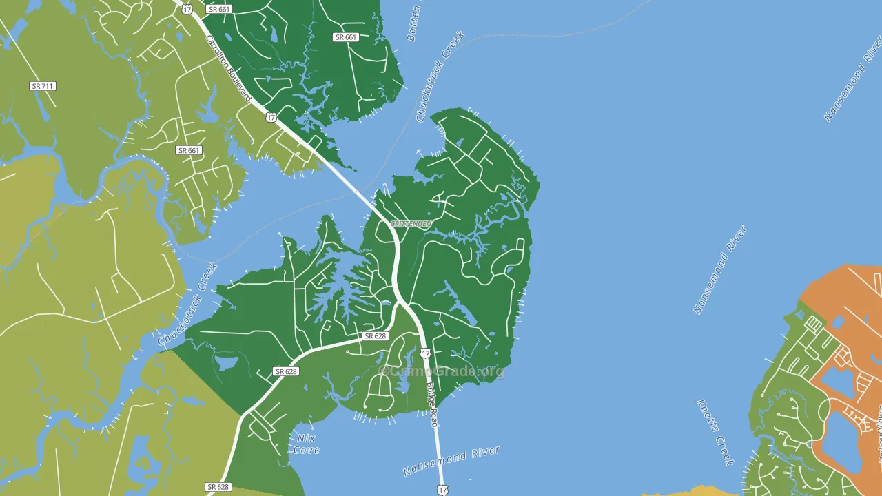 23433, VA Map of Drug-Related Crime Rates