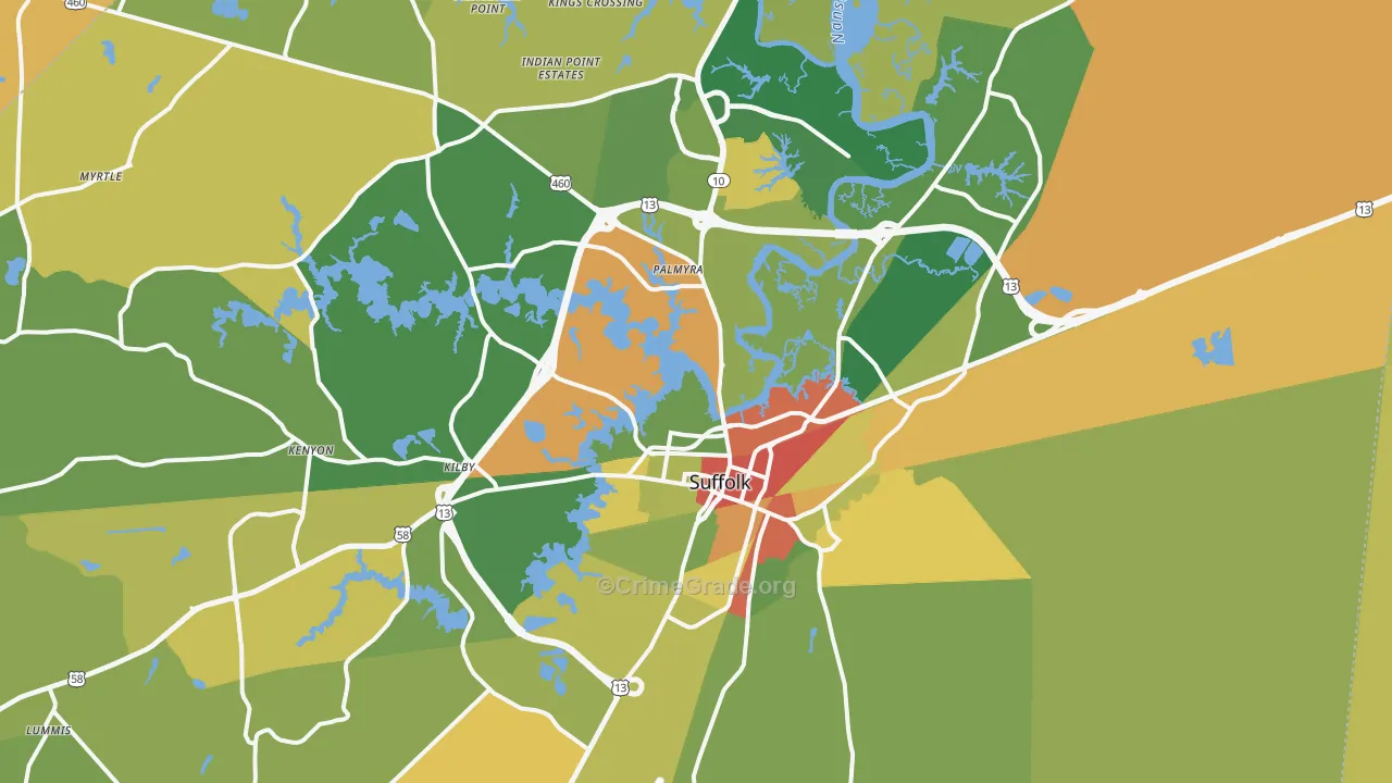 23434, VA Map of Drug-Related Crime Rates