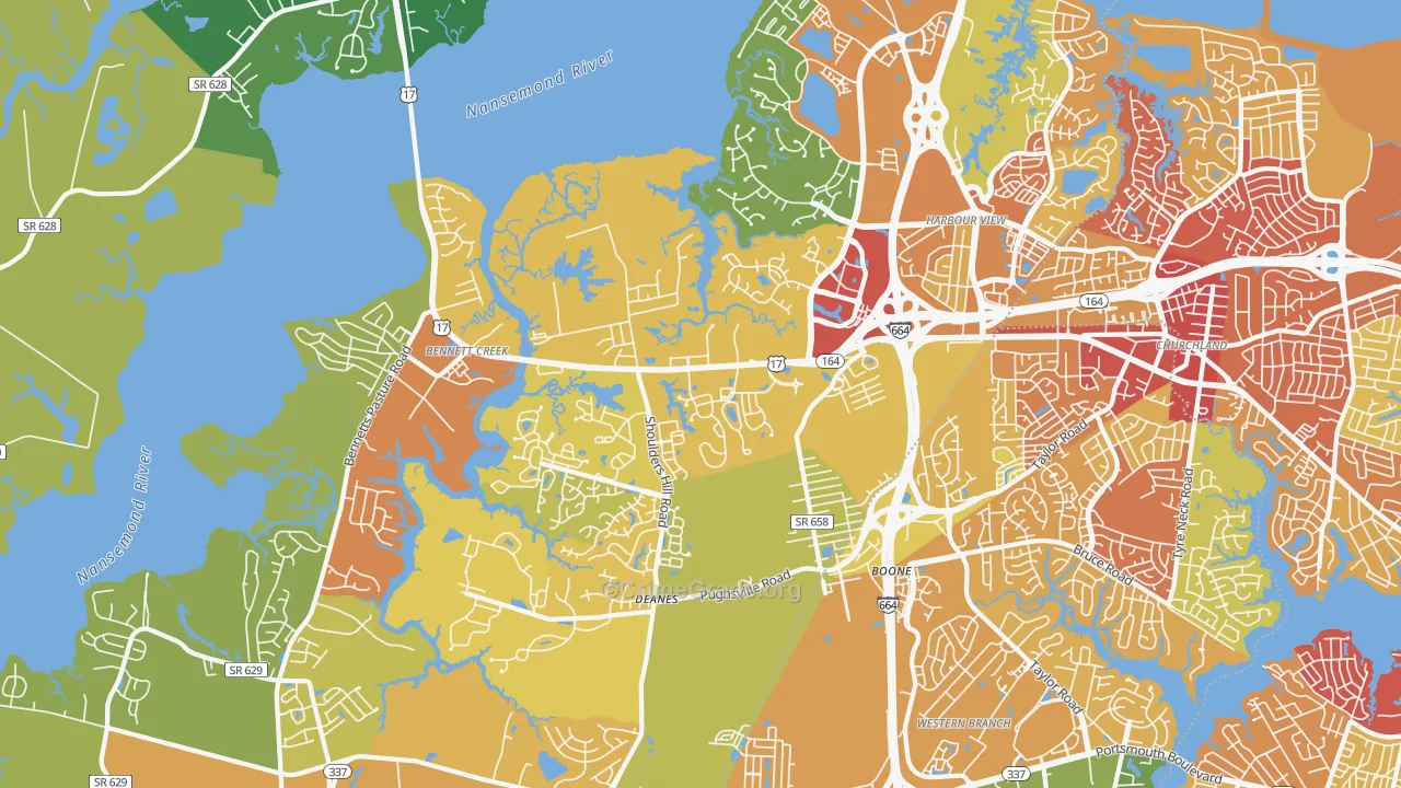 23435, VA Map of Drug-Related Crime Rates