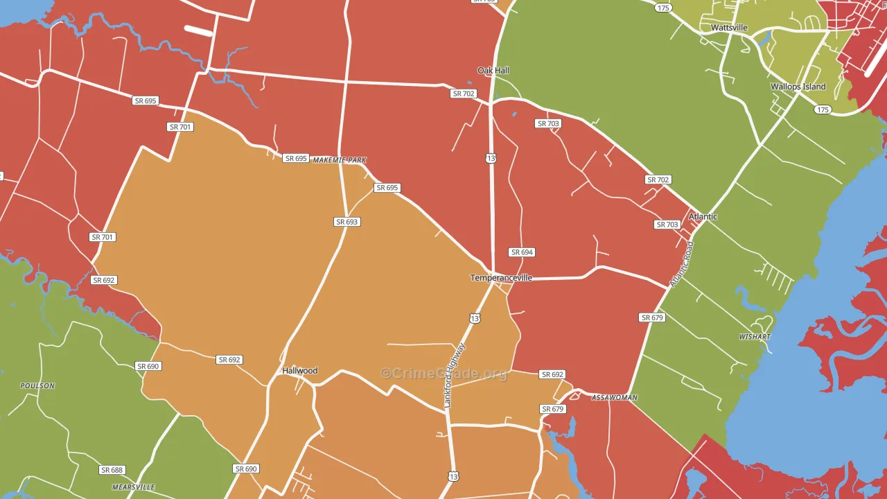 23442, VA Map of Drug-Related Crime Rates