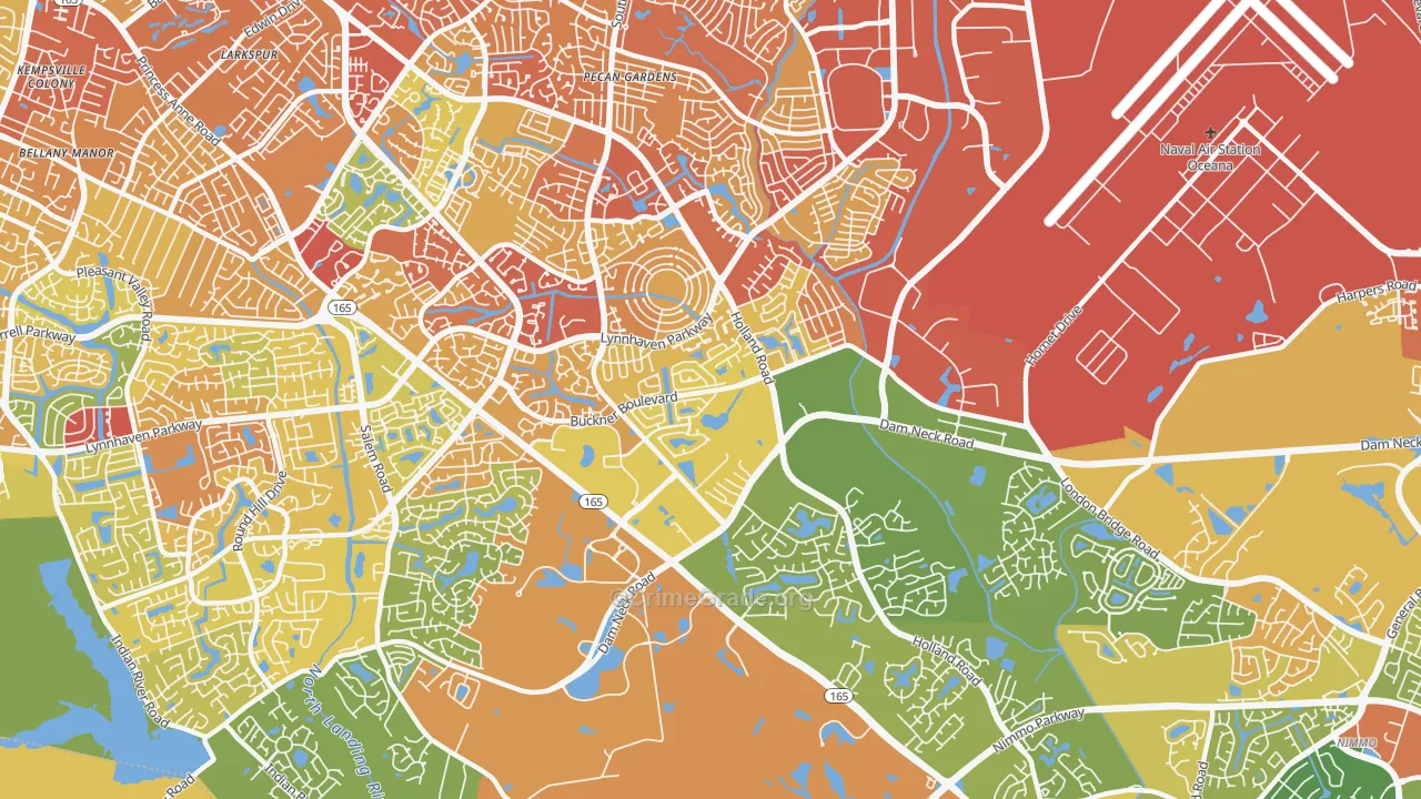 23453, VA Map of Drug-Related Crime Rates