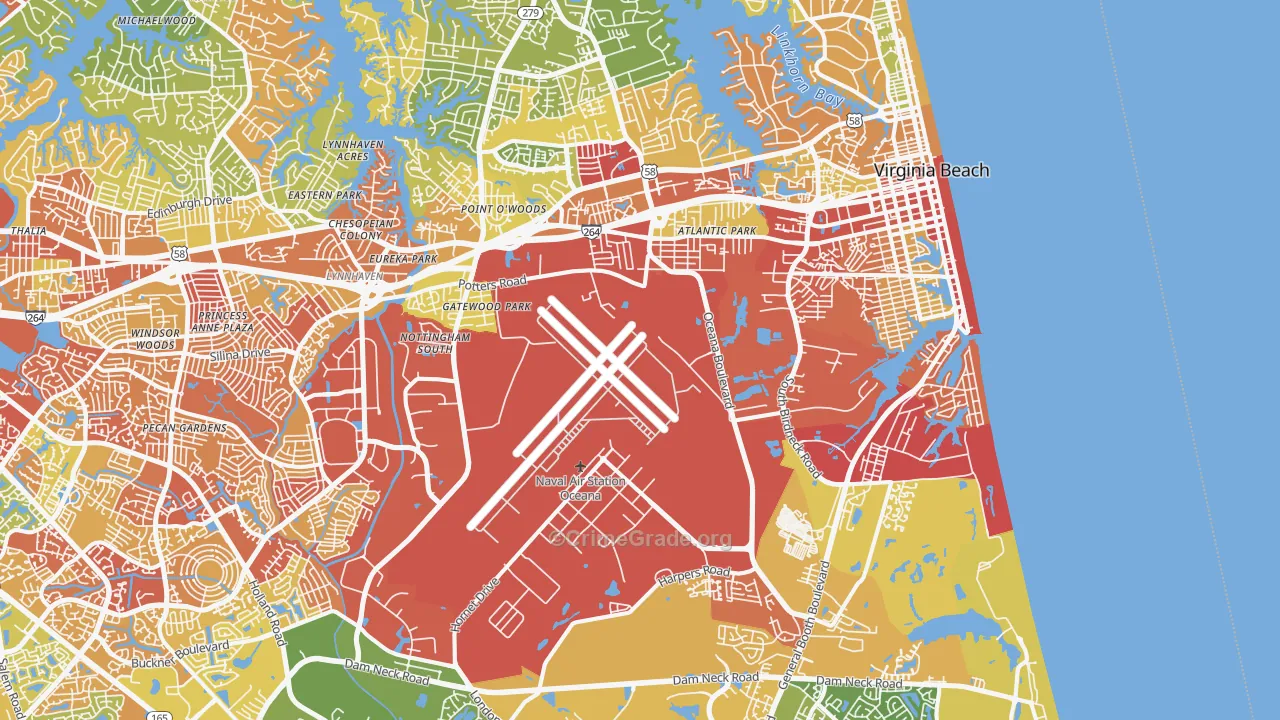 23454, VA Map of Drug-Related Crime Rates