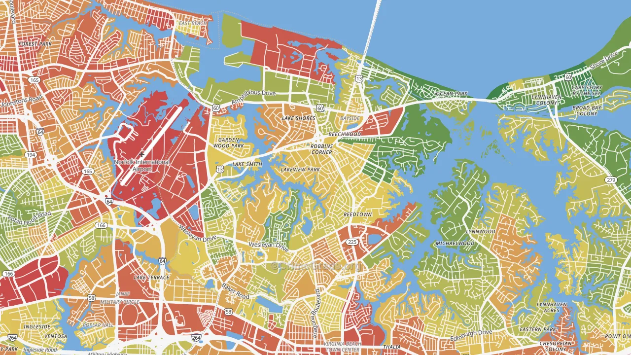 23455, VA Map of Drug-Related Crime Rates