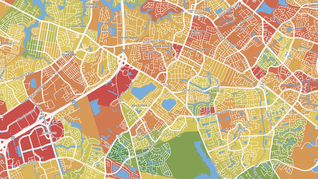 23464, VA Map of Drug-Related Crime Rates