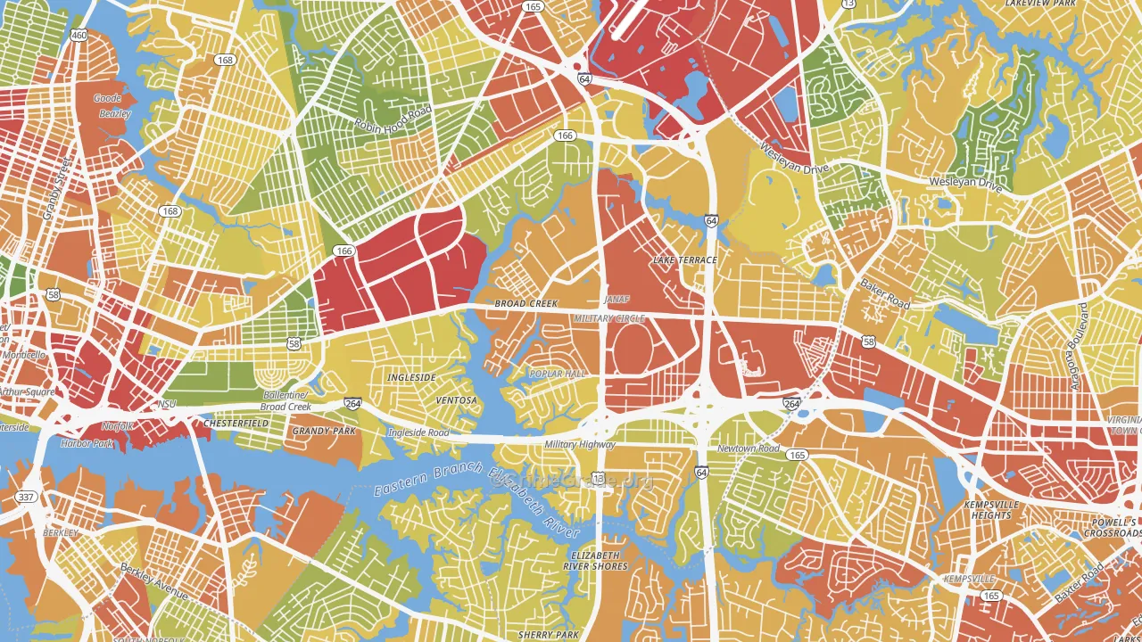 23502, VA Map of Drug-Related Crime Rates