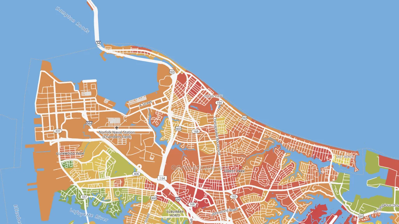 23503, VA Map of Drug-Related Crime Rates