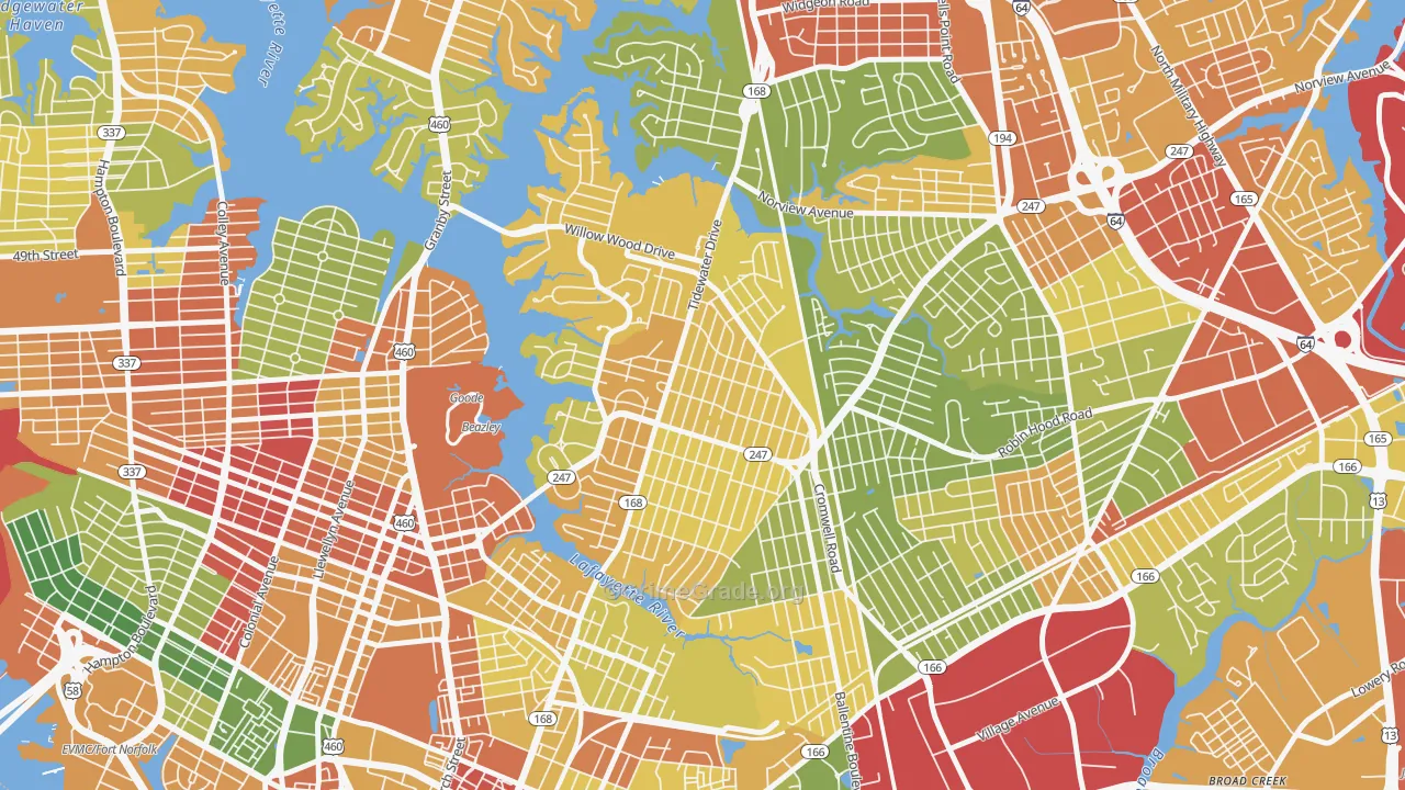23509, VA Map of Drug-Related Crime Rates
