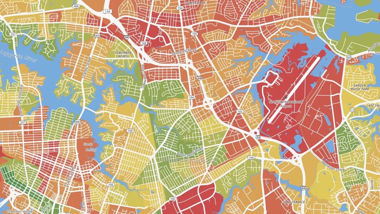 23513, VA Map of Drug-Related Crime Rates