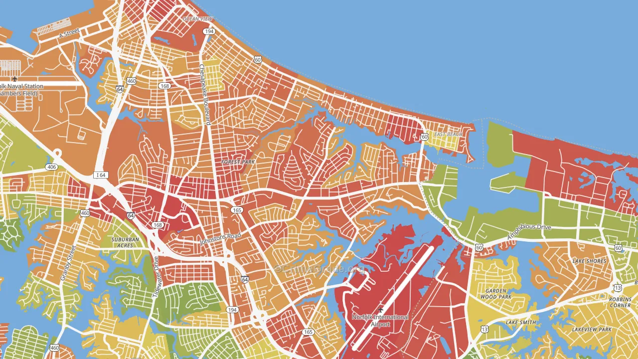 23518, VA Map of Drug-Related Crime Rates