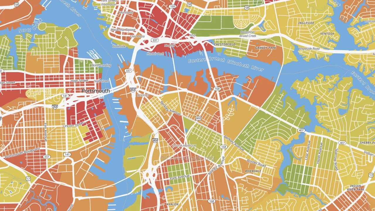 23523, VA Map of Drug-Related Crime Rates