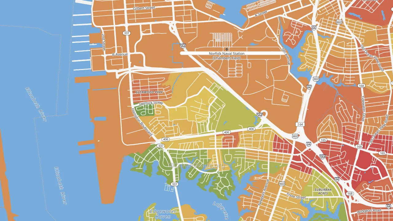 23551, VA Map of Drug-Related Crime Rates