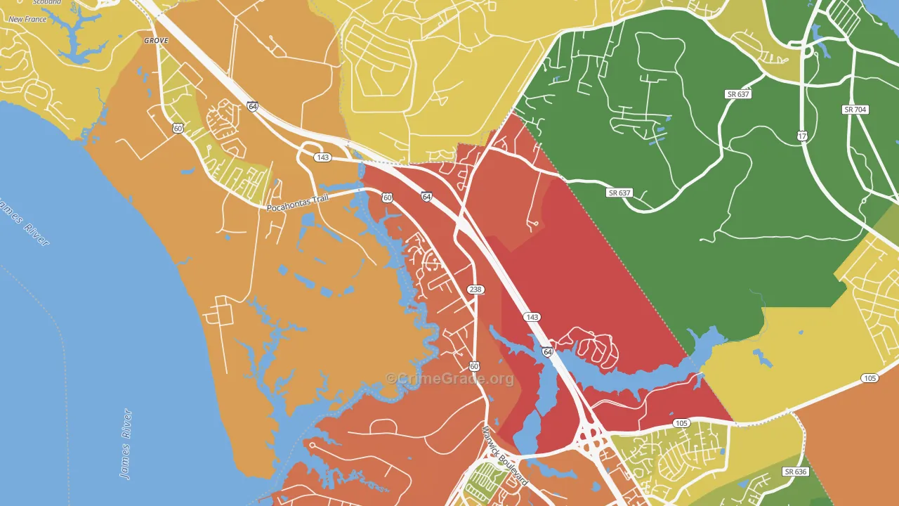 23603, VA Map of Drug-Related Crime Rates