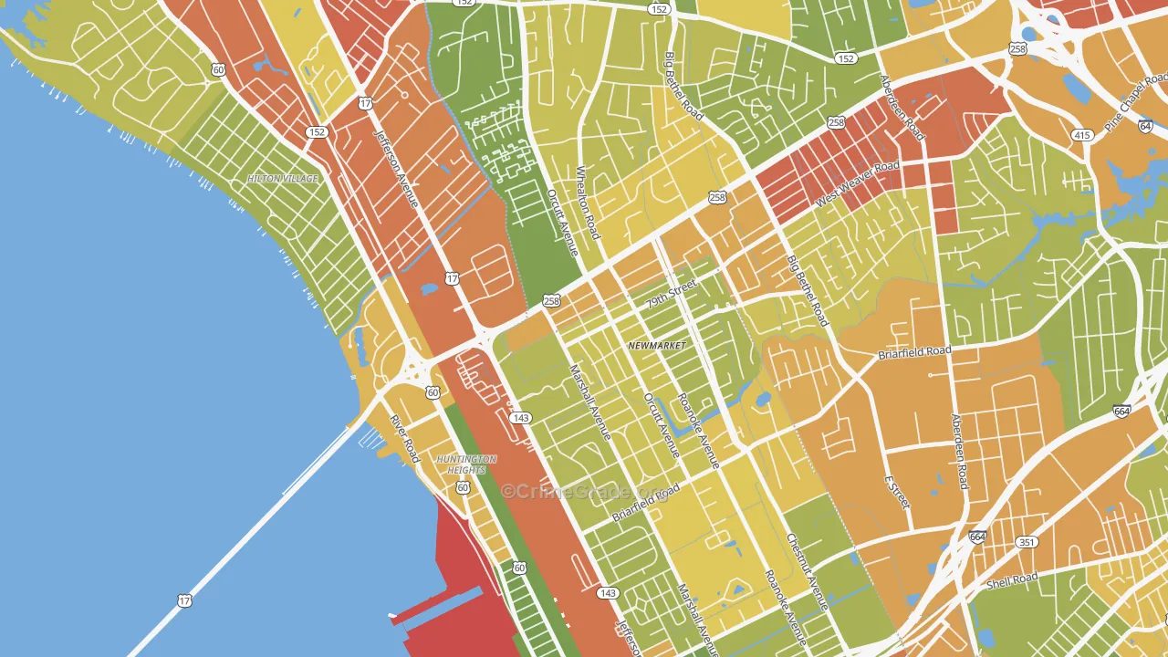 23605, VA Map of Drug-Related Crime Rates